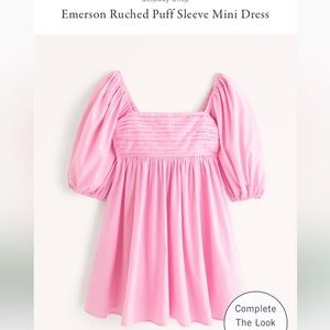 Abercrombie Emerson Rouched Puffed Sleeve Dress